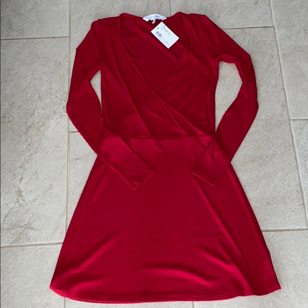 Intermix‎ Red Ribbed Dress